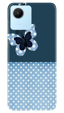 White dots Butterfly Mobile Back Case for Realme C30 (Design - 31)