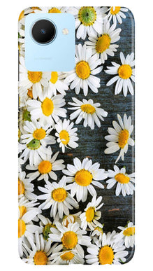 White flowers2 Mobile Back Case for Realme C30 (Design - 62)