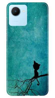 Moon cat Mobile Back Case for Realme C30 (Design - 70)