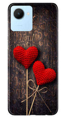 Red Hearts Mobile Back Case for Realme C30 (Design - 80)