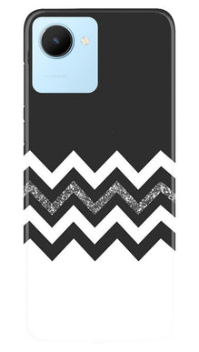 Black white Pattern2Mobile Back Case for Realme C30 (Design - 83)