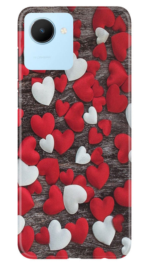 Red White Hearts Case for Realme C30(Design - 105)