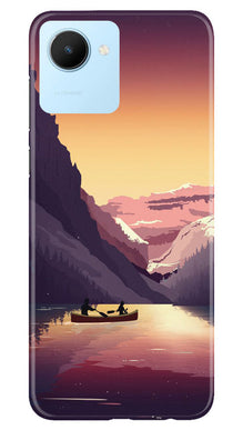 Mountains Boat Mobile Back Case for Realme C30 (Design - 150)