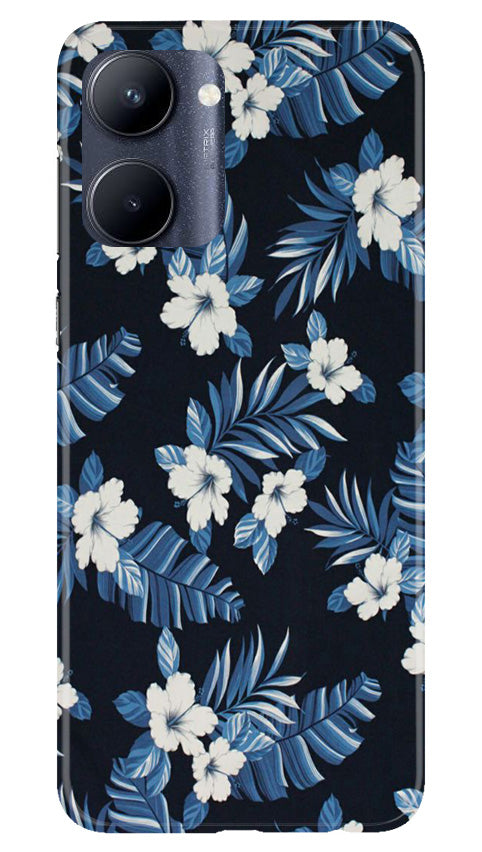 White flowers Blue Background2 Case for Realme C33