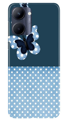 White dots Butterfly Mobile Back Case for Realme C33 (Design - 31)