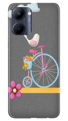 Sparron with cycle Mobile Back Case for Realme C33 (Design - 34)