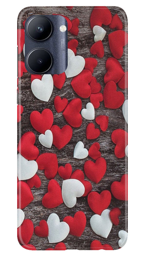 Red White Hearts Case for Realme C33(Design - 105)