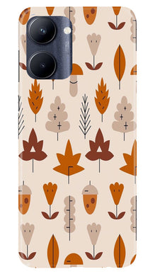 Leaf Pattern Art Mobile Back Case for Realme C33  (Design - 132)