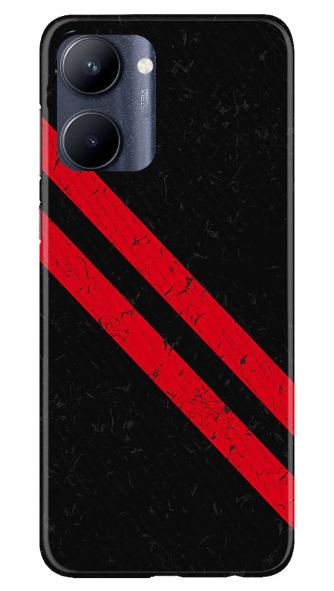 Black Red Pattern Mobile Back Case for Realme C33 (Design - 332)