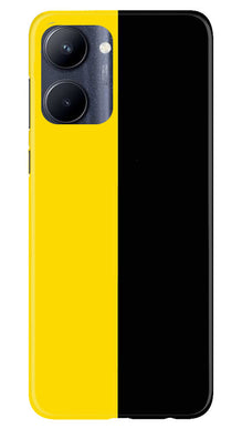 Black Yellow Pattern Mobile Back Case for Realme C33 (Design - 354)