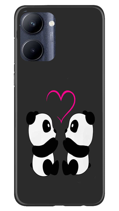 Panda Love Mobile Back Case for Realme C33 (Design - 355)