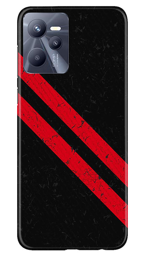 Black Red Pattern Mobile Back Case for Realme C35 (Design - 332)