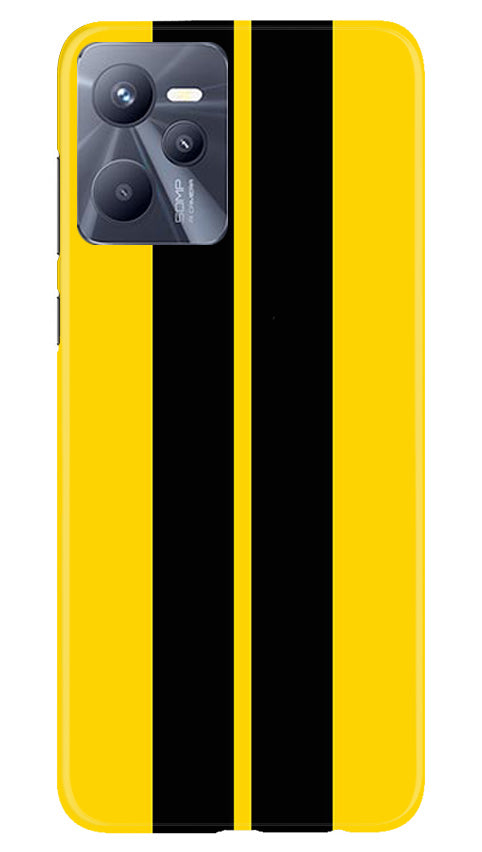 Black Yellow Pattern Mobile Back Case for Realme C35 (Design - 336)