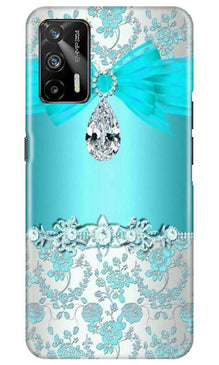 Shinny Blue Background Mobile Back Case for Realme GT (Design - 32)