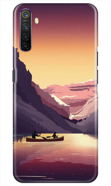 Mountains Boat Mobile Back Case for Realme X2 (Design - 181)