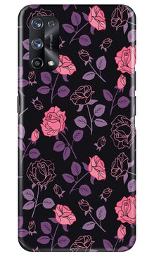 Rose Black Background Mobile Back Case for Realme X7 Pro (Design - 27)