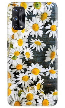 White flowers2 Mobile Back Case for Realme X7 Pro (Design - 62)