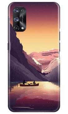 Mountains Boat Mobile Back Case for Realme X7 Pro (Design - 181)