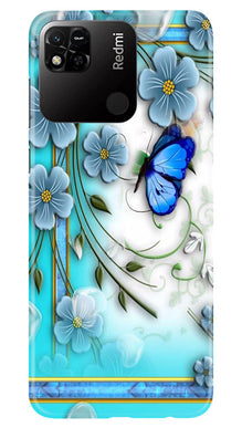 Blue Butterfly Mobile Back Case for Redmi 10A (Design - 21)