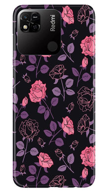 Rose Black Background Mobile Back Case for Redmi 10A (Design - 27)
