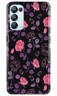 Rose Black Background Mobile Back Case for Oppo Reno5 Pro (Design - 27)