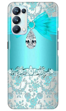 Shinny Blue Background Mobile Back Case for Oppo Reno5 Pro (Design - 32)