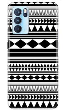 Black white Pattern Mobile Back Case for Oppo Reno6 Pro 5G (Design - 5)