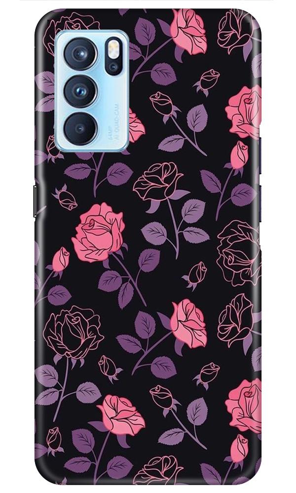 Rose Black Background Case for Oppo Reno6 Pro 5G