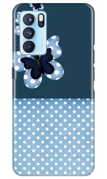 White dots Butterfly Mobile Back Case for Oppo Reno6 Pro 5G (Design - 31)