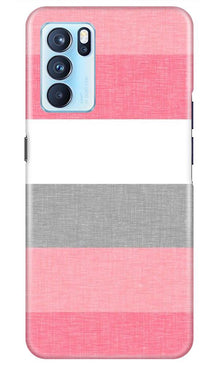 Pink white pattern Mobile Back Case for Oppo Reno6 Pro 5G (Design - 55)