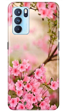 Pink flowers Mobile Back Case for Oppo Reno6 Pro 5G (Design - 69)