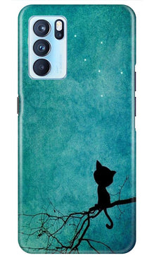 Moon cat Mobile Back Case for Oppo Reno6 Pro 5G (Design - 70)