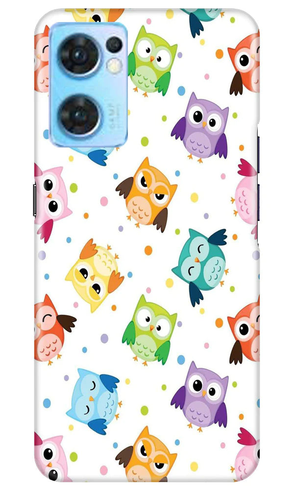 Owl Baground Pattern shore Case for Oppo Reno7 5G