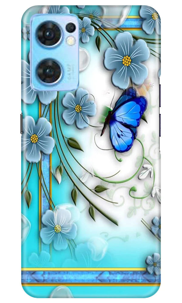 Blue Butterfly Case for Oppo Reno7 5G