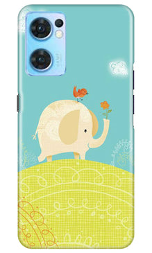 Elephant Painting Mobile Back Case for Oppo Reno7 5G (Design - 46)