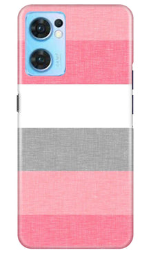 Pink white pattern Mobile Back Case for Oppo Reno7 5G (Design - 55)