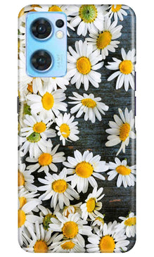 White flowers2 Mobile Back Case for Oppo Reno7 5G (Design - 62)