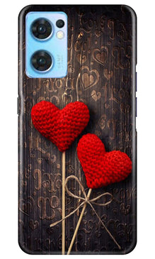 Red Hearts Mobile Back Case for Oppo Reno7 5G (Design - 80)