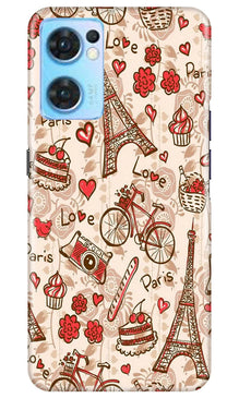 Love Paris Mobile Back Case for Oppo Reno7 5G  (Design - 103)