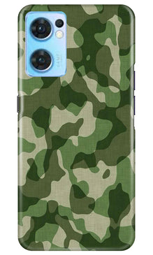 Army Camouflage Mobile Back Case for Oppo Reno7 5G  (Design - 106)