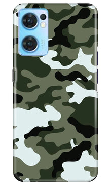 Army Camouflage Mobile Back Case for Oppo Reno7 5G  (Design - 108)