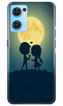 Love Couple Mobile Back Case for Oppo Reno7 5G  (Design - 109)