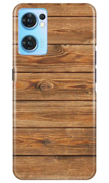 Wooden Look Mobile Back Case for Oppo Reno7 5G  (Design - 113)
