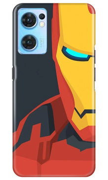 Iron Man Superhero Mobile Back Case for Oppo Reno7 5G  (Design - 120)