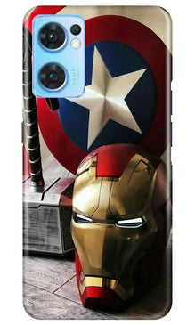 Ironman Captain America Mobile Back Case for Oppo Reno7 5G (Design - 223)