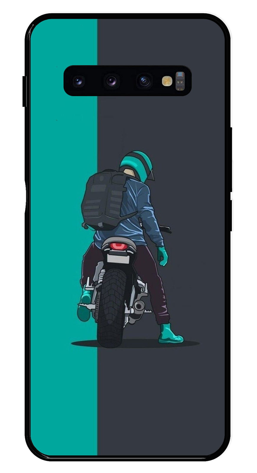 Bike Lover Metal Mobile Case for Samsung Galaxy S10 Plus   (Design No -05)