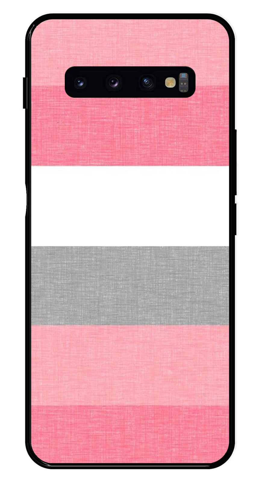 Pink Pattern Metal Mobile Case for Samsung Galaxy S10 Plus   (Design No -23)