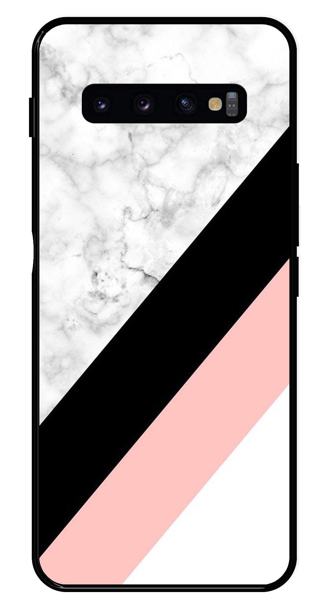 Marble Design Metal Mobile Case for Samsung Galaxy S10 Plus   (Design No -24)