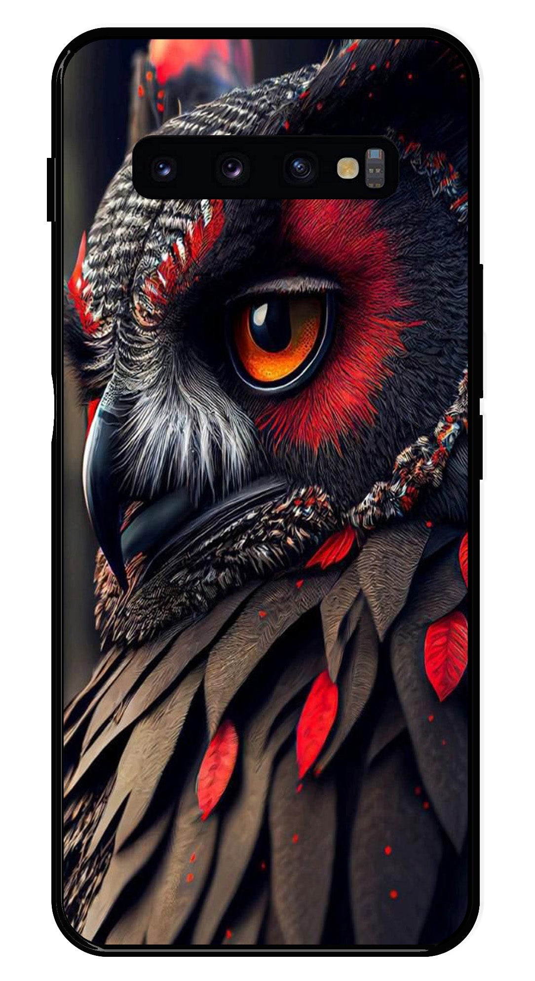 Owl Design Metal Mobile Case for Samsung Galaxy S10 Plus   (Design No -26)