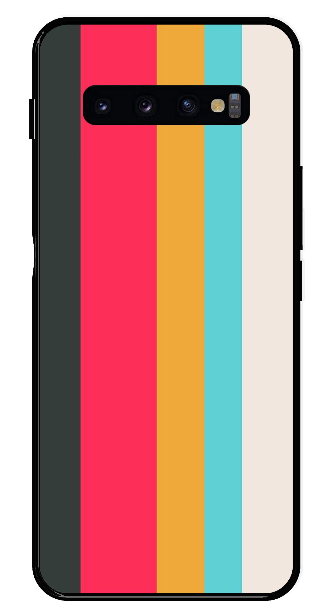 Muted Rainbow Metal Mobile Case for Samsung Galaxy S10 Plus   (Design No -31)